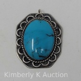 Southwestern Sterling and Turquoise Pendant