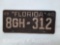 1940 Florida License Plate