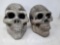 Halloween Decorations: 2 Plastic Electrified Skulls