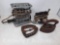 Antique Toaster, Electric Iron and Sad Iron with Trivet