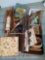 4 Boxes- Includes Door Lock & Keeper, Repro Rolling Pin, Basket with Yarn, Picture Frames, Etc.