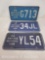 3 Purple Antique Historic Car Pennsylvania License Plates