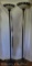 2 Brushed Bronze Floor Lamps with Glass Shades