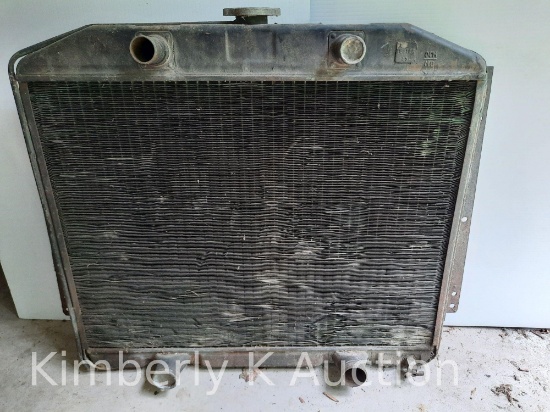 Auto Radiator- Possibly from Early V8 Ford Truck, 26" W x 24" H without the Ears