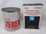 2 Unopened Anti-Freeze Cans- DuPont Zerex and GM Permanent Type