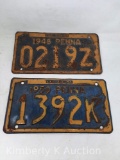 1948 & 1950 Pennsylvania License Plates