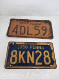 1950 & 1957 Pennsylvania License Plates