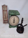 Patent Meat Juice Press, Family Scale, Emery's Tin Shop Thermometer