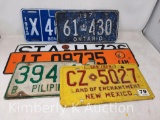 6 License Plates from Various Countries