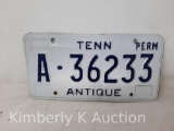 Tennessee Antique License Plate