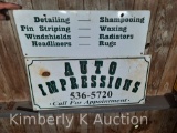 2 Porcelain Over Metal Signs- Auto Impressions, 31