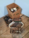 3 Boxes Including Headlights, Headlight Rims, Sockets, Drill Bits, Wrenches, More