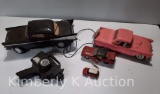 4 Toy Cars- '56 T-bird, '57 Chevy, Mustang and Mini Cooper