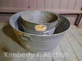 3 Galvanized Tubs