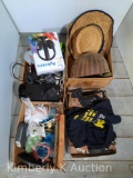 4 Boxes- Includes Fiber Helmets, Straw Hat, Wireless Head Phones