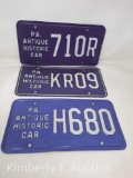 3 Purple Antique Pennsylvania License Plates