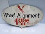 Wheel Alignment Sign Painted on Masonite, 33