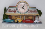 Plastic Reproduction '50's Family Drive-In Clock