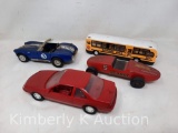 4 Toy Autos- Cobra, Bus, Etc.