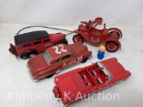 4 Toy Cars- 2 Chevy, Ford & Maxwell (Damaged)