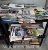 Very Large Grouping of Automotive Magazines and Shelf