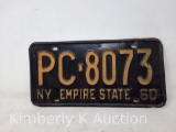 1960 New York License Plate