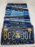 12 Pennsylvania License Plates- Various Years
