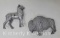 Bison and other Hooved Animal Cast Aluminum Figures