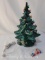 Ceramic Christmas Tree with Base and Extra Lights, 16.5