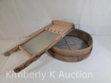 Wood & Glass Wash Board and Wood & Mesh Sieve