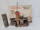 Vintage Bowes Multi-Plast Tubeless Tire Repair Kit Display and Contents
