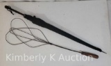 Rug Beater and Cloth Umbrella with Wooden Ebony Handle