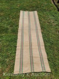 Early American Woven Striped Rag Rug Runner