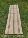 Early American Woven Striped Rag Rug Runner