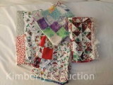 3 Patchwork Pillow Shams and Patchwork Throw