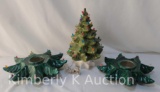 Ceramic Christmas Tree with Base and 2 Other Bases
