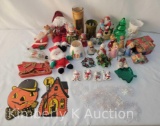 Christmas Items and 2 Paper Halloween Decorations