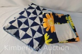 Bold Floral Lap Robe and Pinwheel Quilt