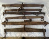Lot of 6 Early Implement Trees/Wiffletrees