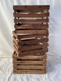Lot of 3 Wooden Apple Crates