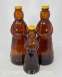 Lot of 3 Vintage Glass Mrs. Buttersworth Syrup Bottles