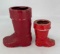 2 Papier Mache Santa Boots- One Large, One Smaller