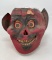 Early Papier Mache Devil Face Halloween Lantern