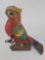 Vintage Tin Litho Wind-Up Parrot