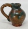 Miniature Stahl Pottery Handled Jug, 1938, Brown and Green Glaze