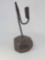 18th Century Rush Holder with Candle Holder on Wood Block Base