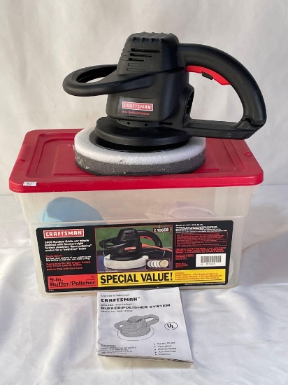 Craftsman 9" Buffer/Polisher System with Manual and Storage Tote