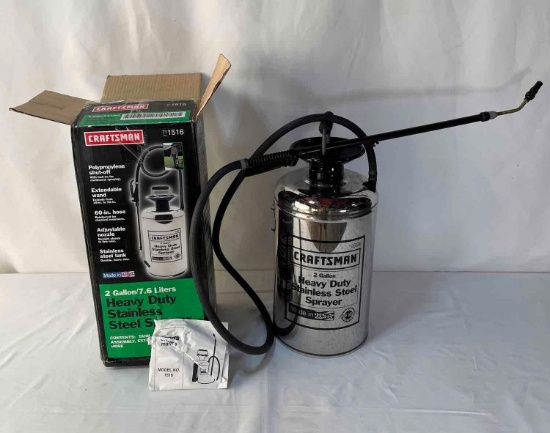Craftsman Model 1516 Heavy Duty Stainless Steel Sprayer with Instructions and Box