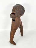 Early Black Memorabilia Wooden Carved Face Figural Nutcracker