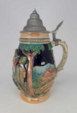 Western German Stein with Pewter Lid